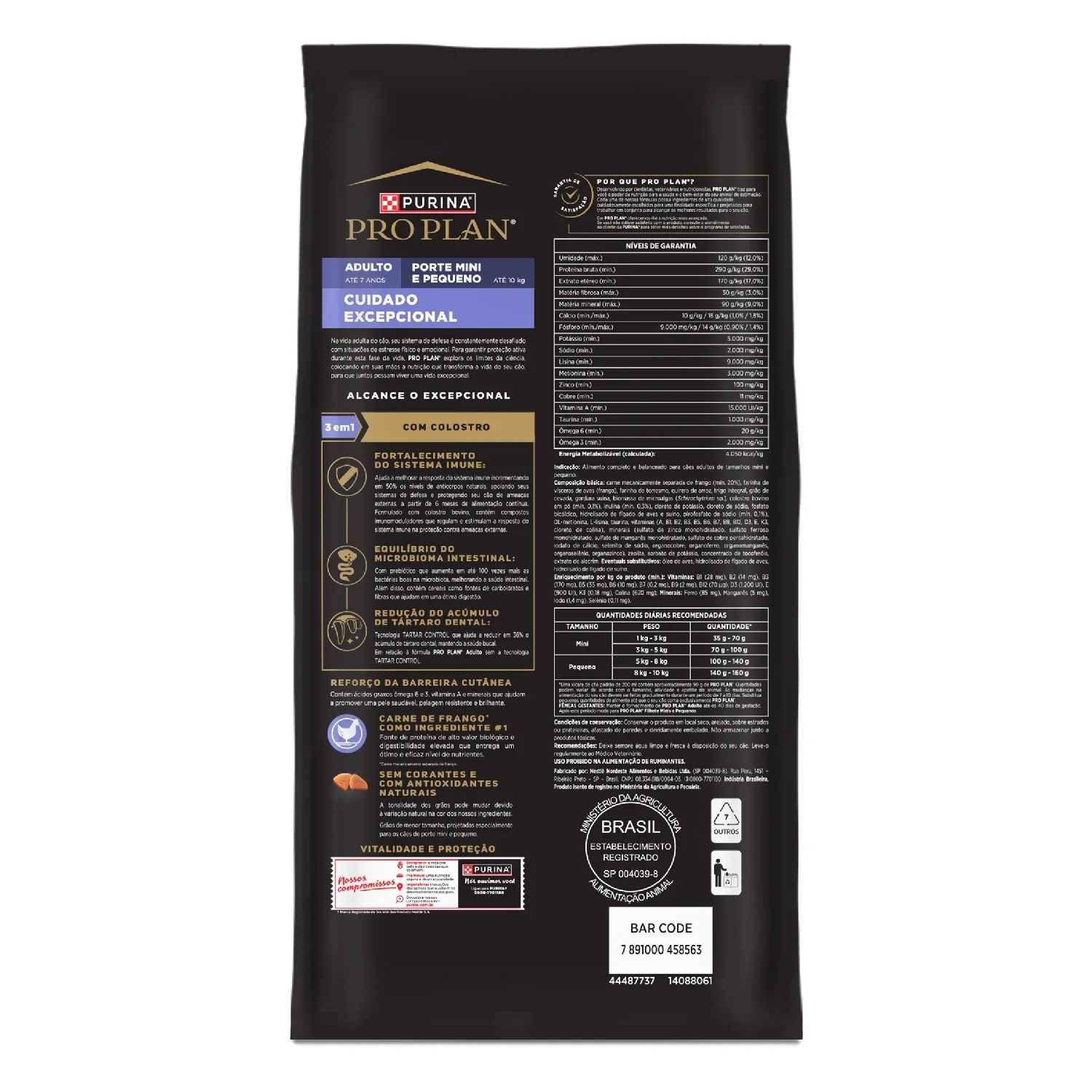 Cuidado Excep Cao AD Mini e Peq 7,5kg verso